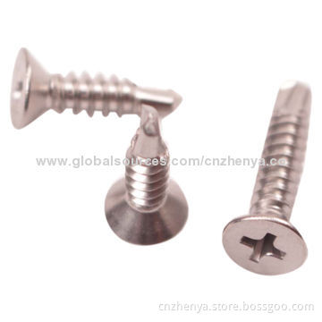 CSK and Pan Head Self Drilling Screws with Polish Finish, SGS Mark